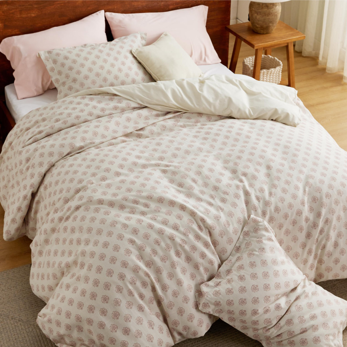Bows Textured Duvet Cover Set Single main image 1
